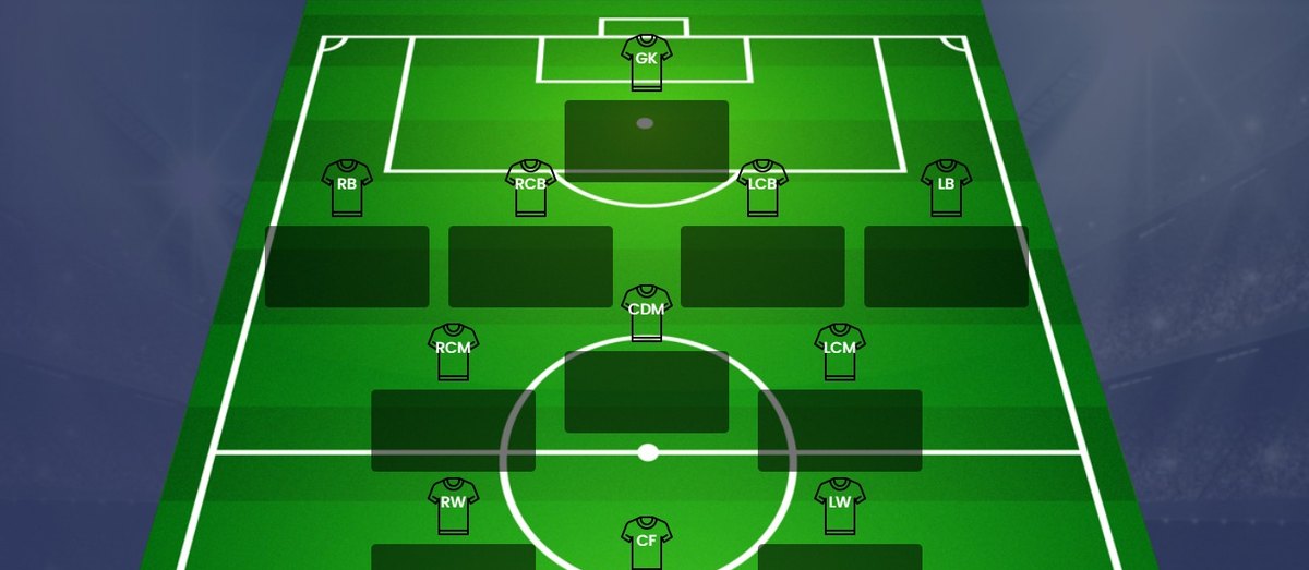 Selection of athletes and formations: a 4-3-3 lineup on the pitch
